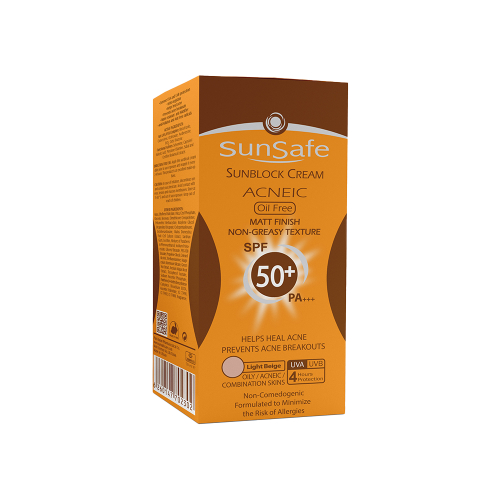 کرم ضد آفتاب فاقد چربی رنگی SPF50 سان سیف